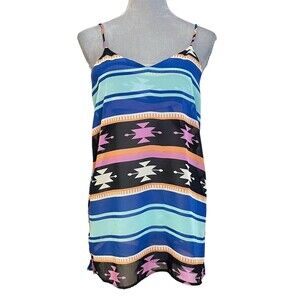 Y2k Southwestern Boho Tank Top S/M Aztec Summer Festival Beach Rodeo